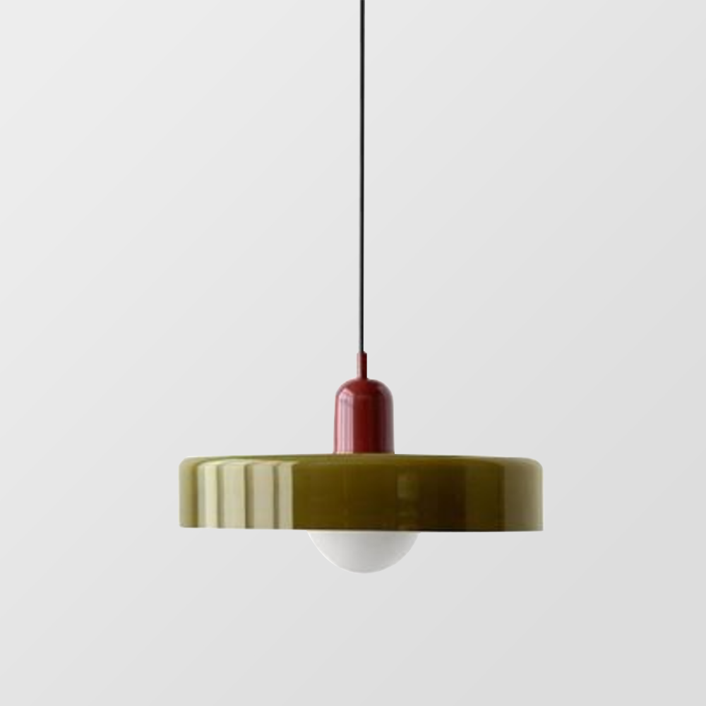 Lampa wisząca z kolorowego szkła Bauhaus