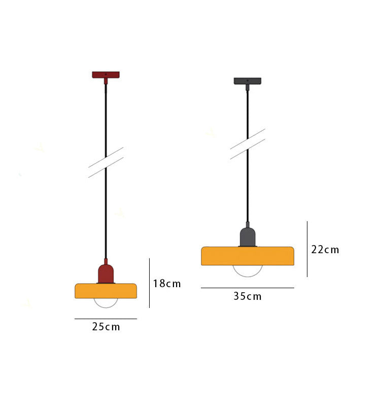 Lampa wisząca z kolorowego szkła Bauhaus