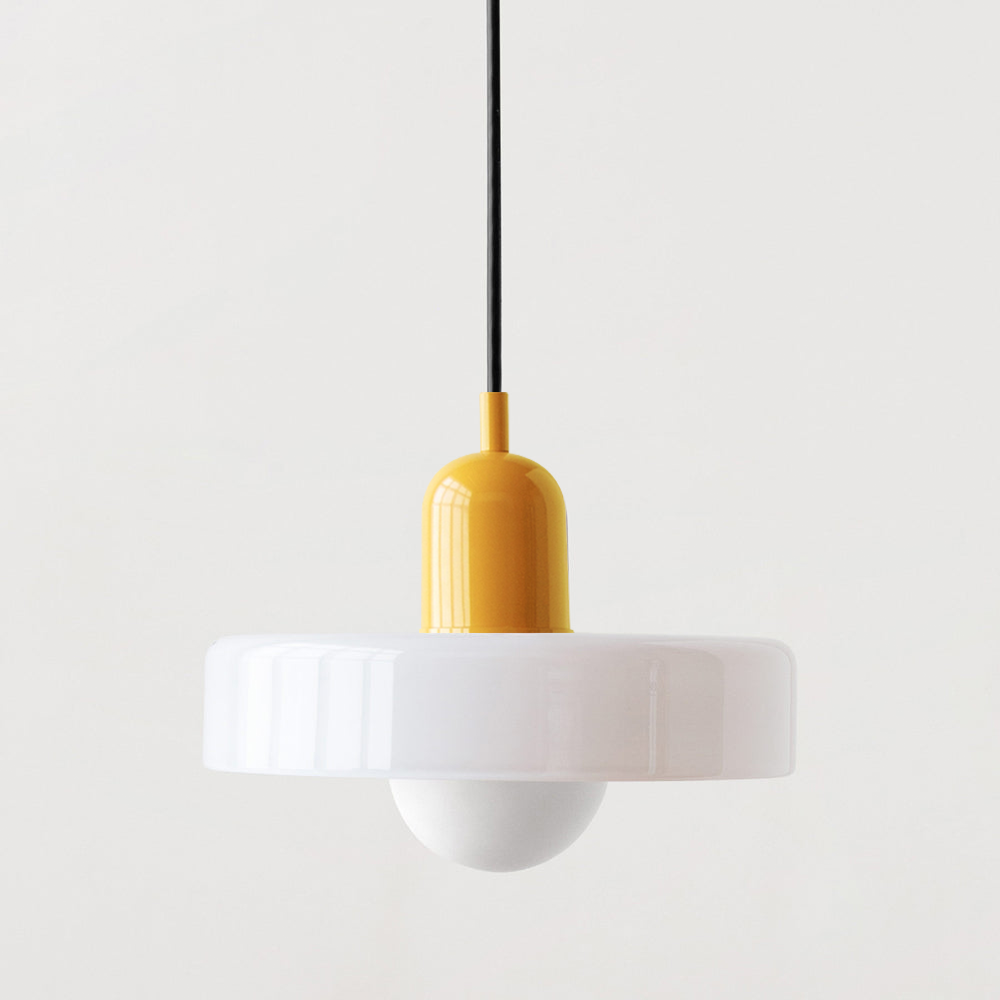 Lampa wisząca z kolorowego szkła Bauhaus