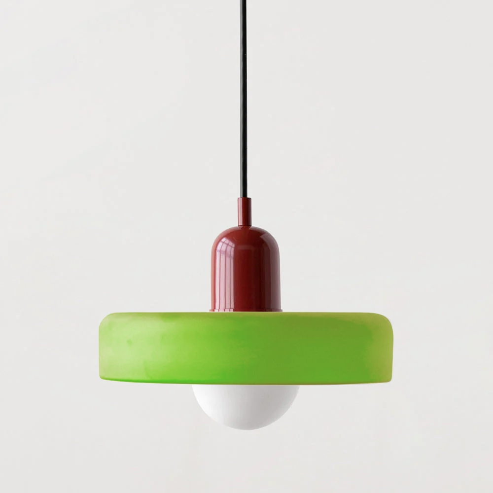 Lampa wisząca z kolorowego szkła Bauhaus