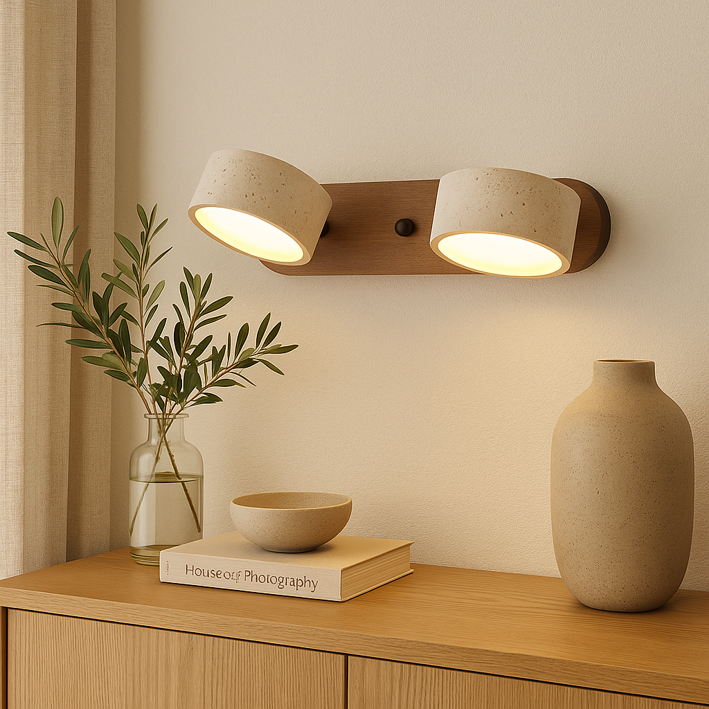 Lampa ścienna trawertyn