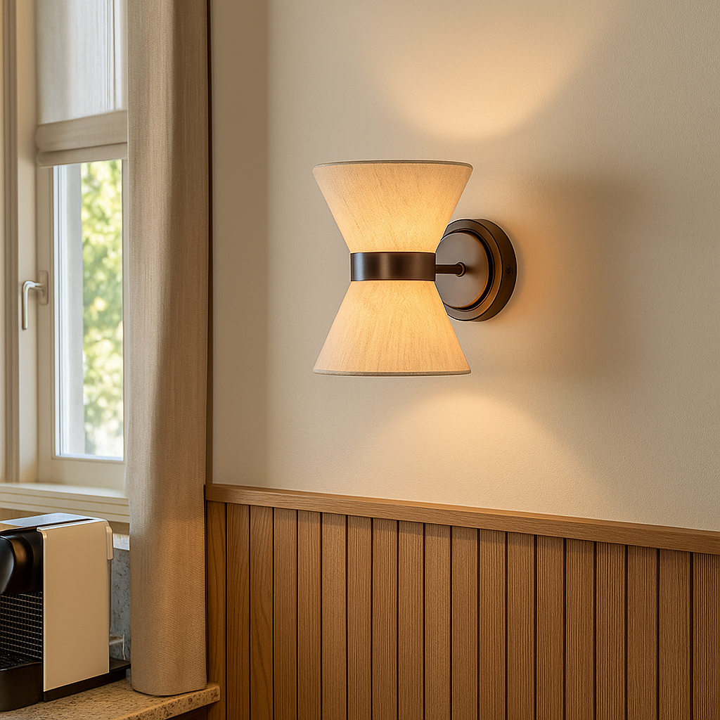 Jedwabna lampa ścienna Wabi Sabi