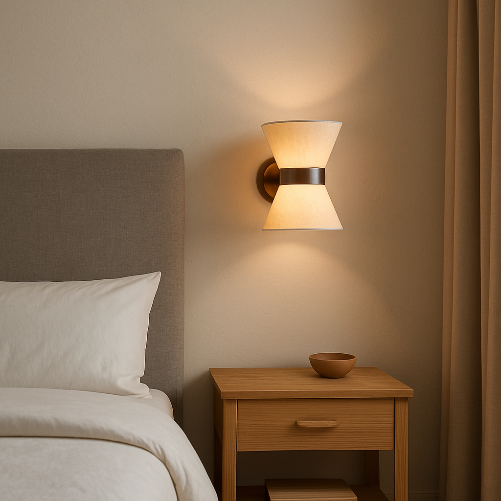 Jedwabna lampa ścienna Wabi Sabi