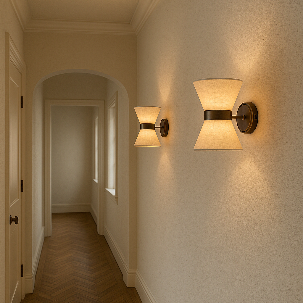 Jedwabna lampa ścienna Wabi Sabi