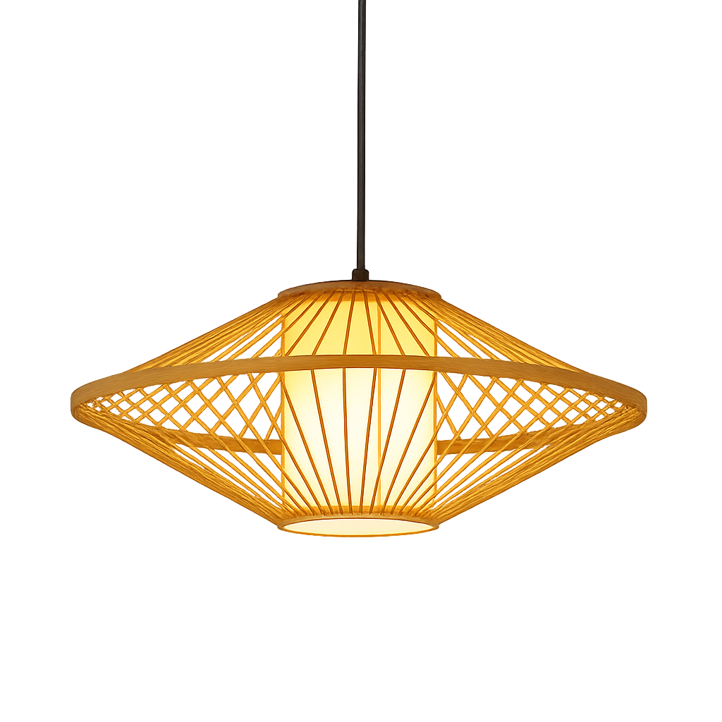 Japońska bambusowa lampa wisząca