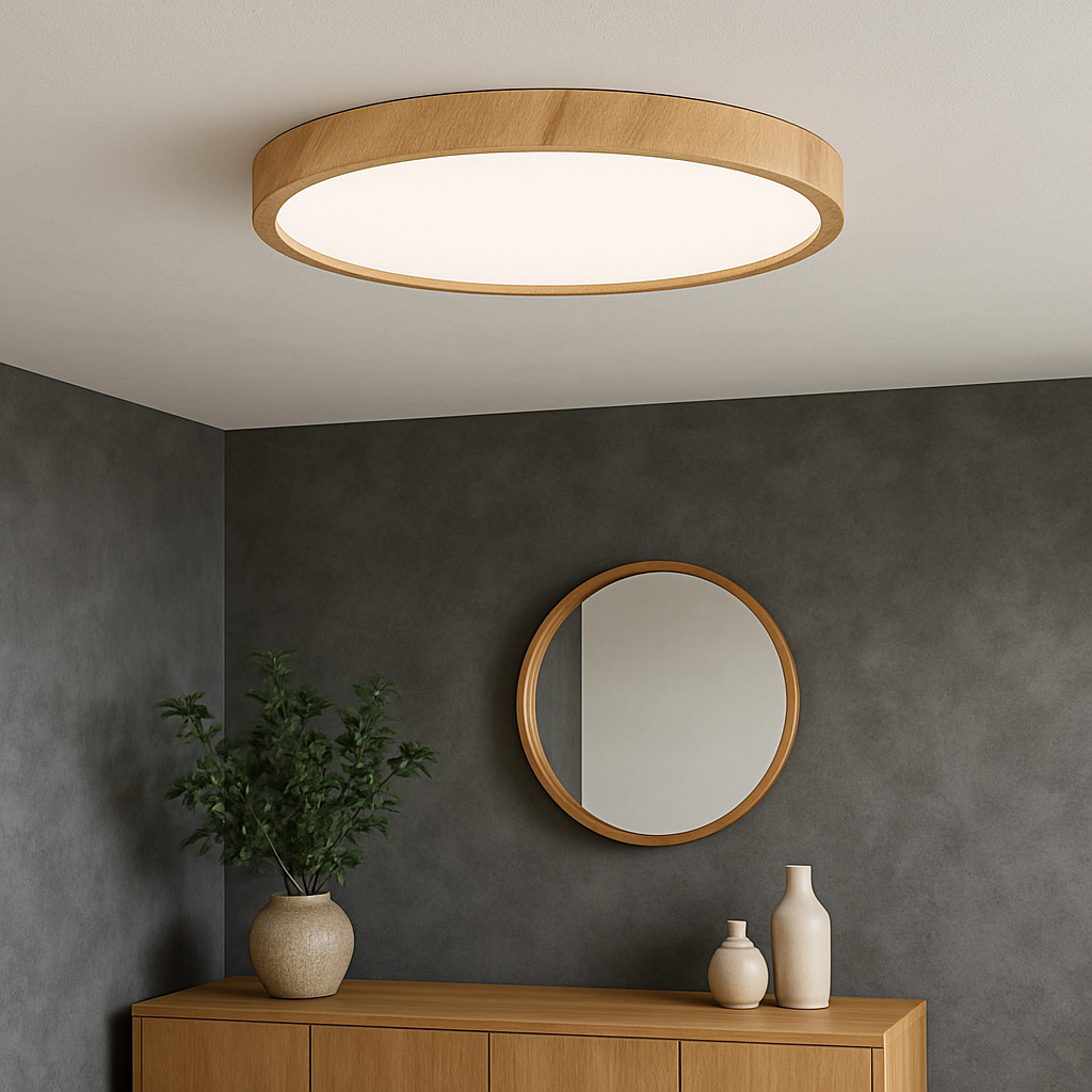 Lampa sufitowa w drewnie