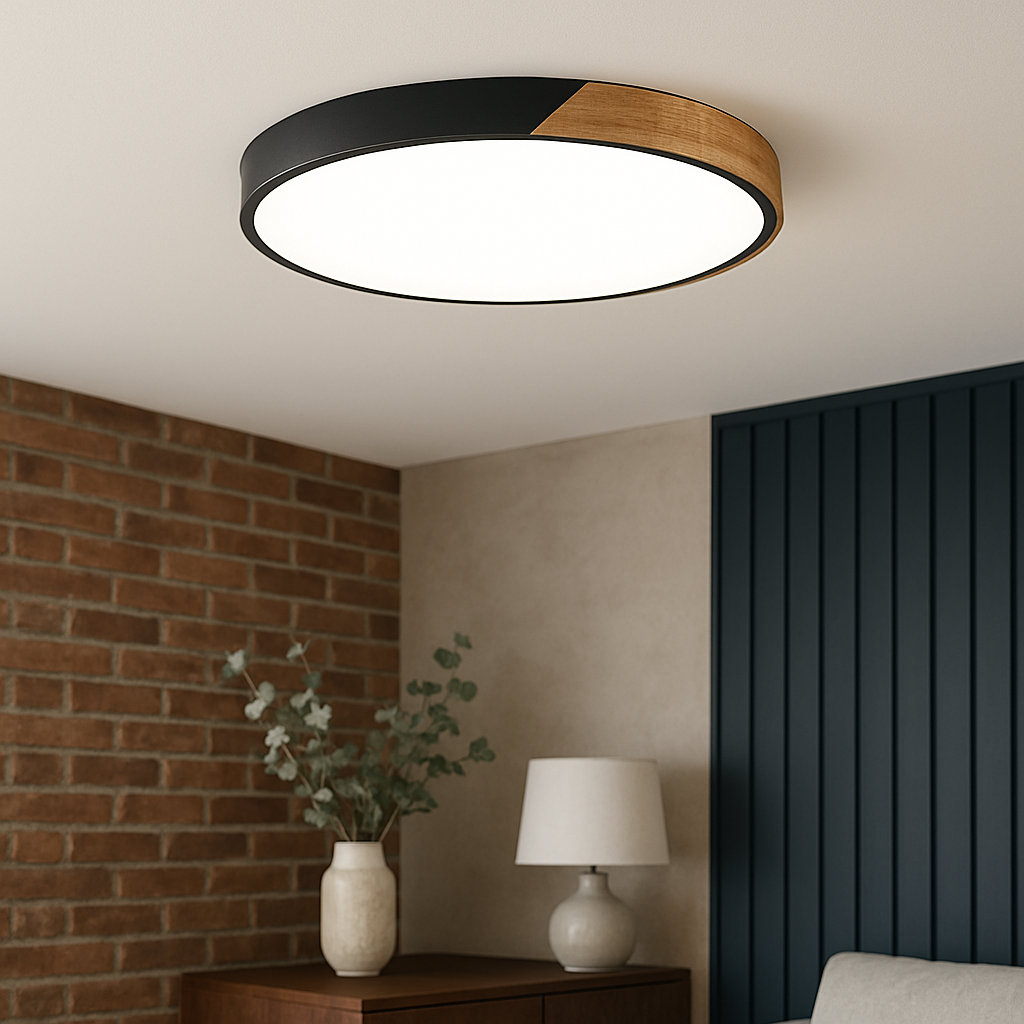 Skandynawska drewniana lampa sufitowa