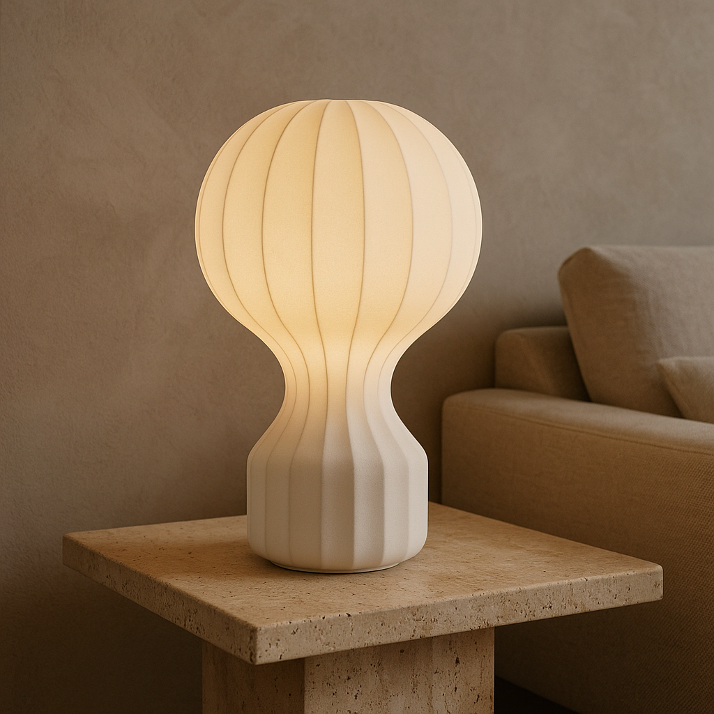 Jedwabna lampa stołowa Wabi Sabi