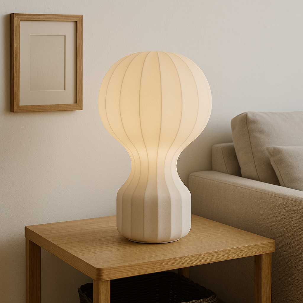 Jedwabna lampa stołowa Wabi Sabi