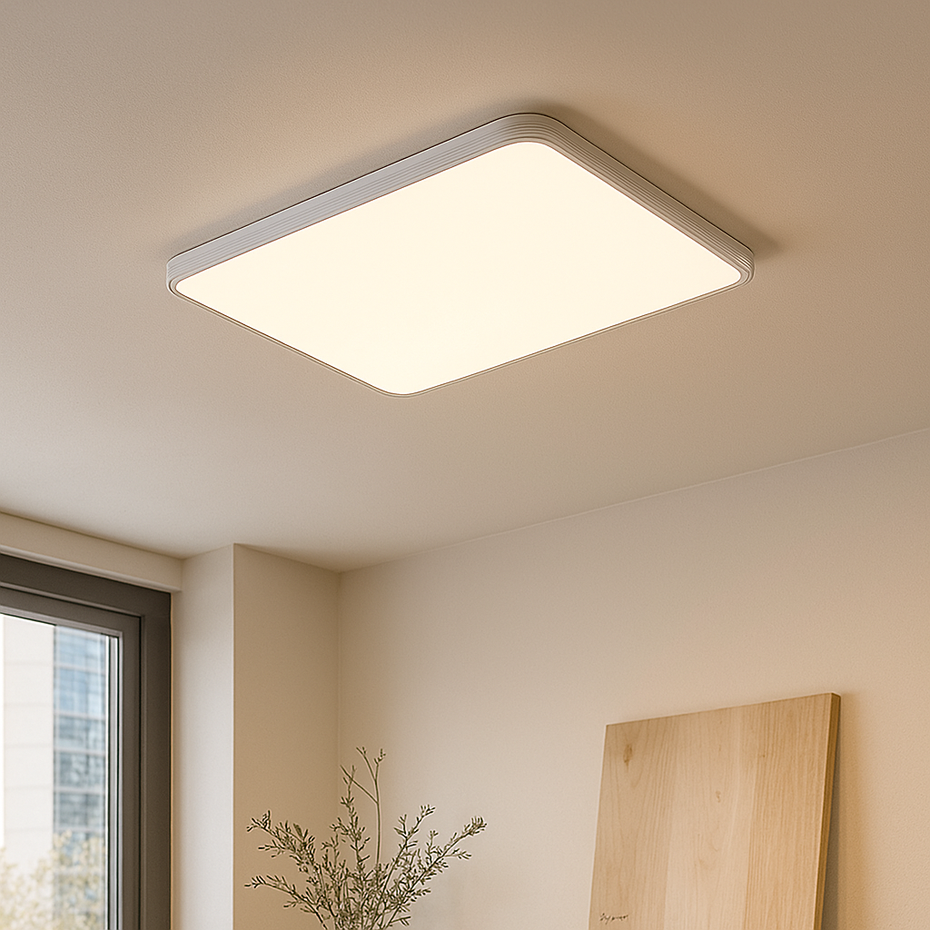 Kwadratowa biała lampa sufitowa