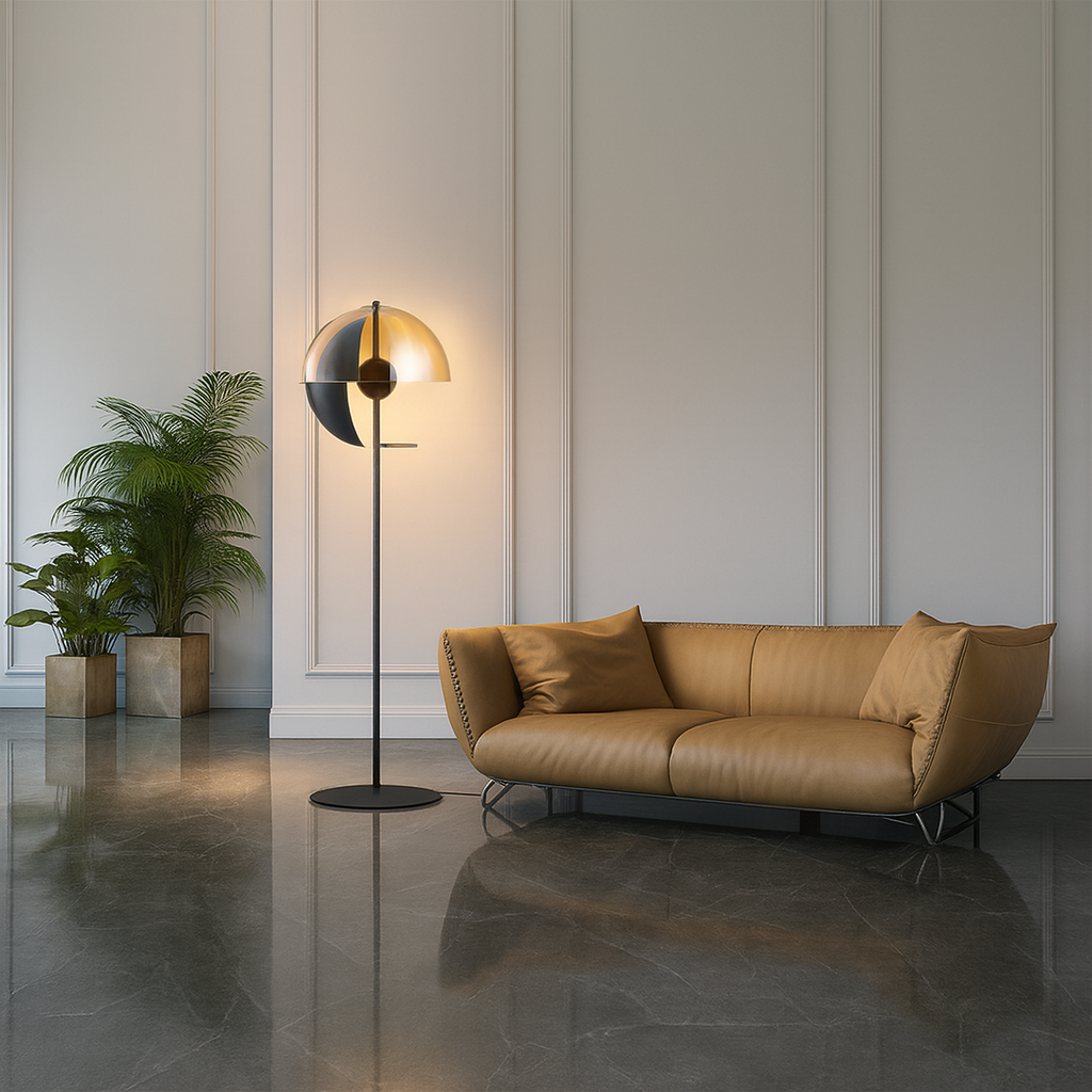 Szklana lampa podłogowa Hau