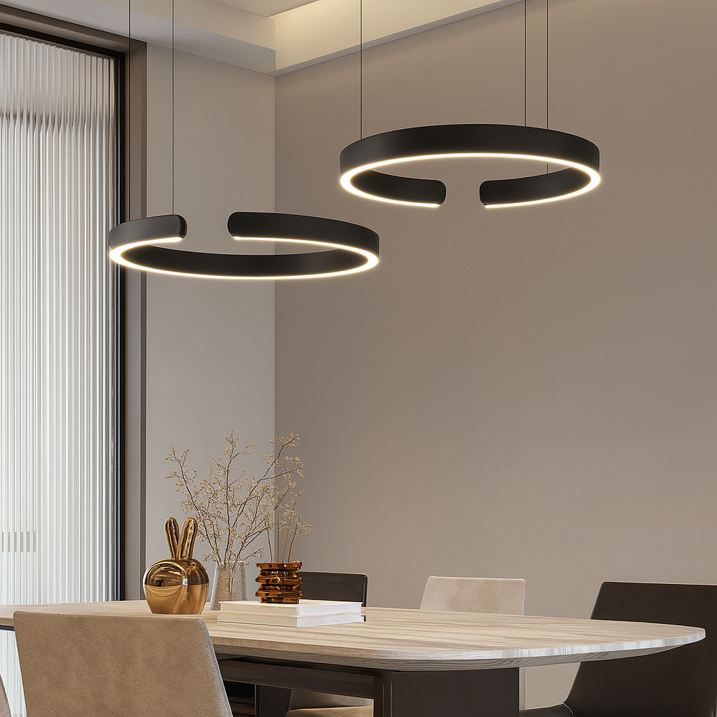 Nowoczesna lampa wisząca w kształcie koła