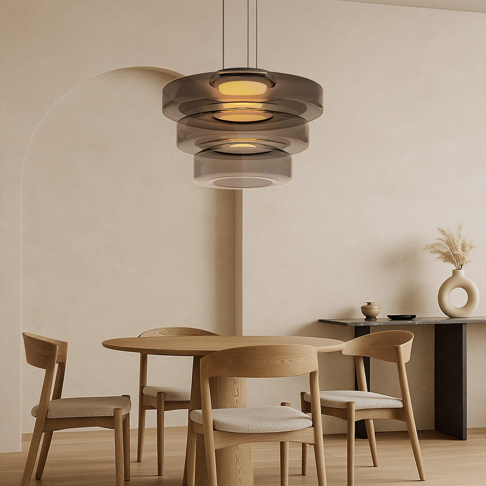Duńska szklana lampa wisząca Bauhaus