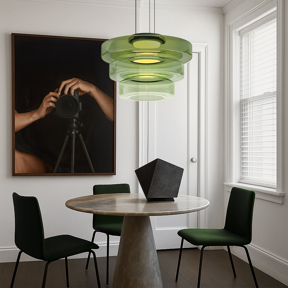 Duńska szklana lampa wisząca Bauhaus