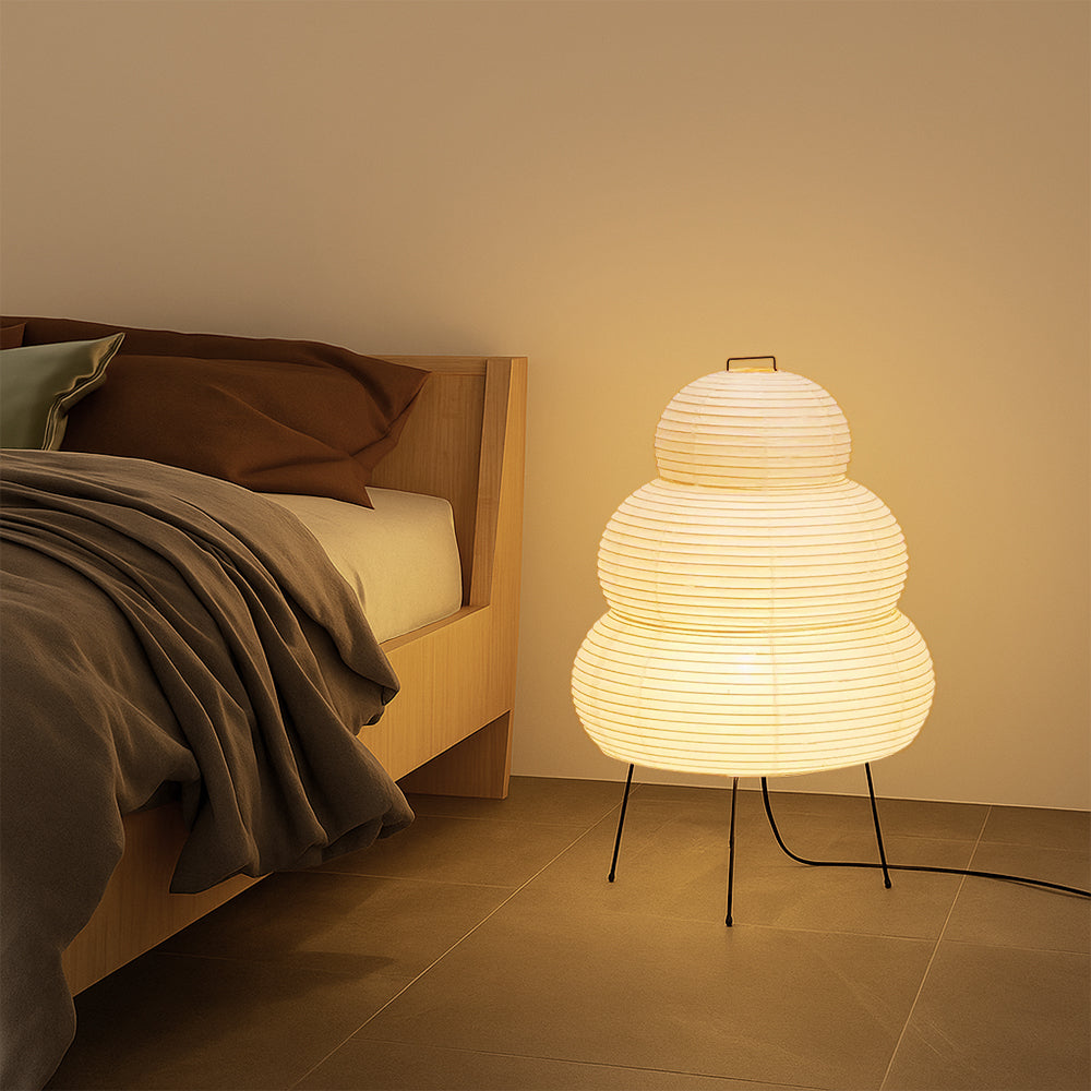 Lampa stołowa z papieru ryżowego