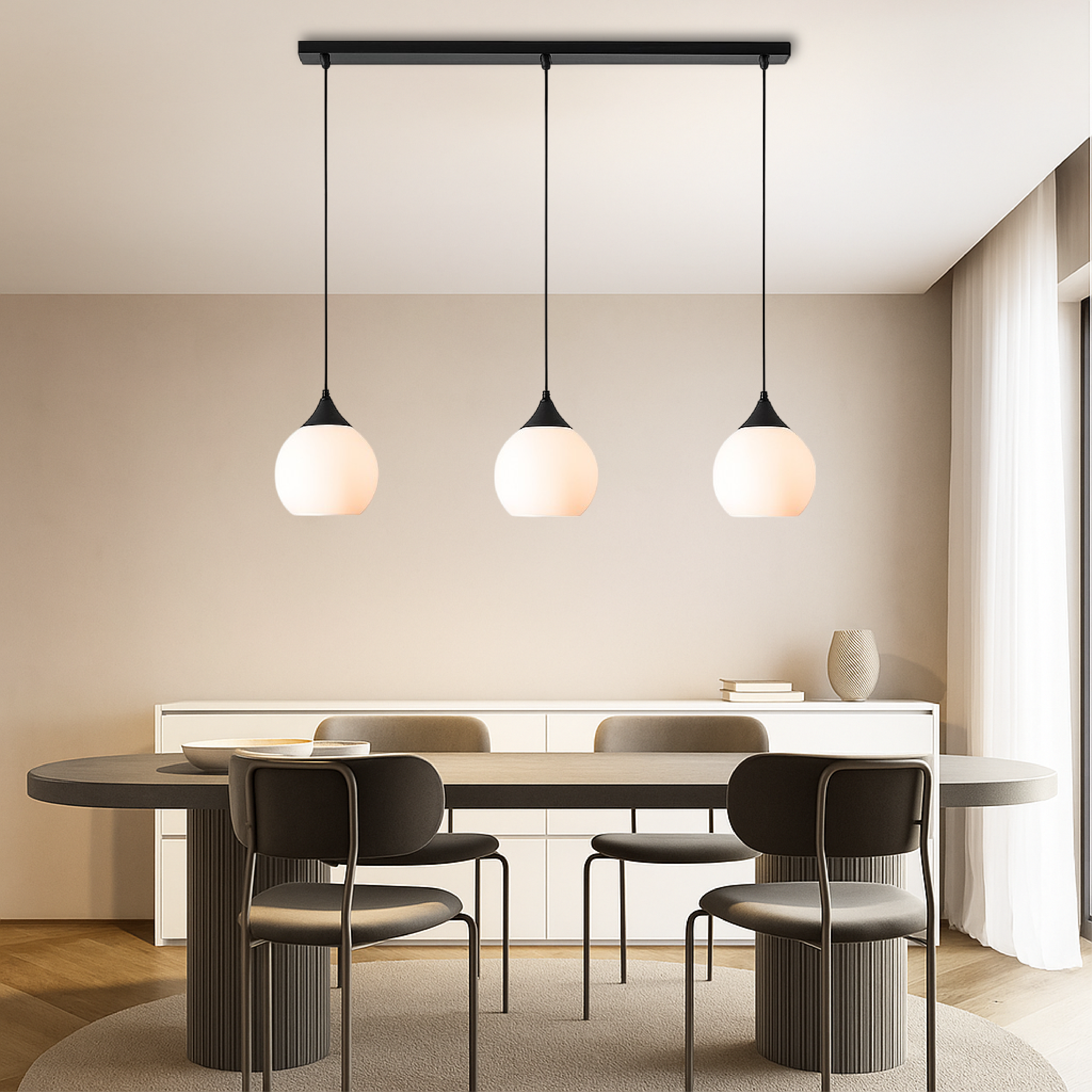 Lampa wisząca stołowa z 3 głowicami Gade