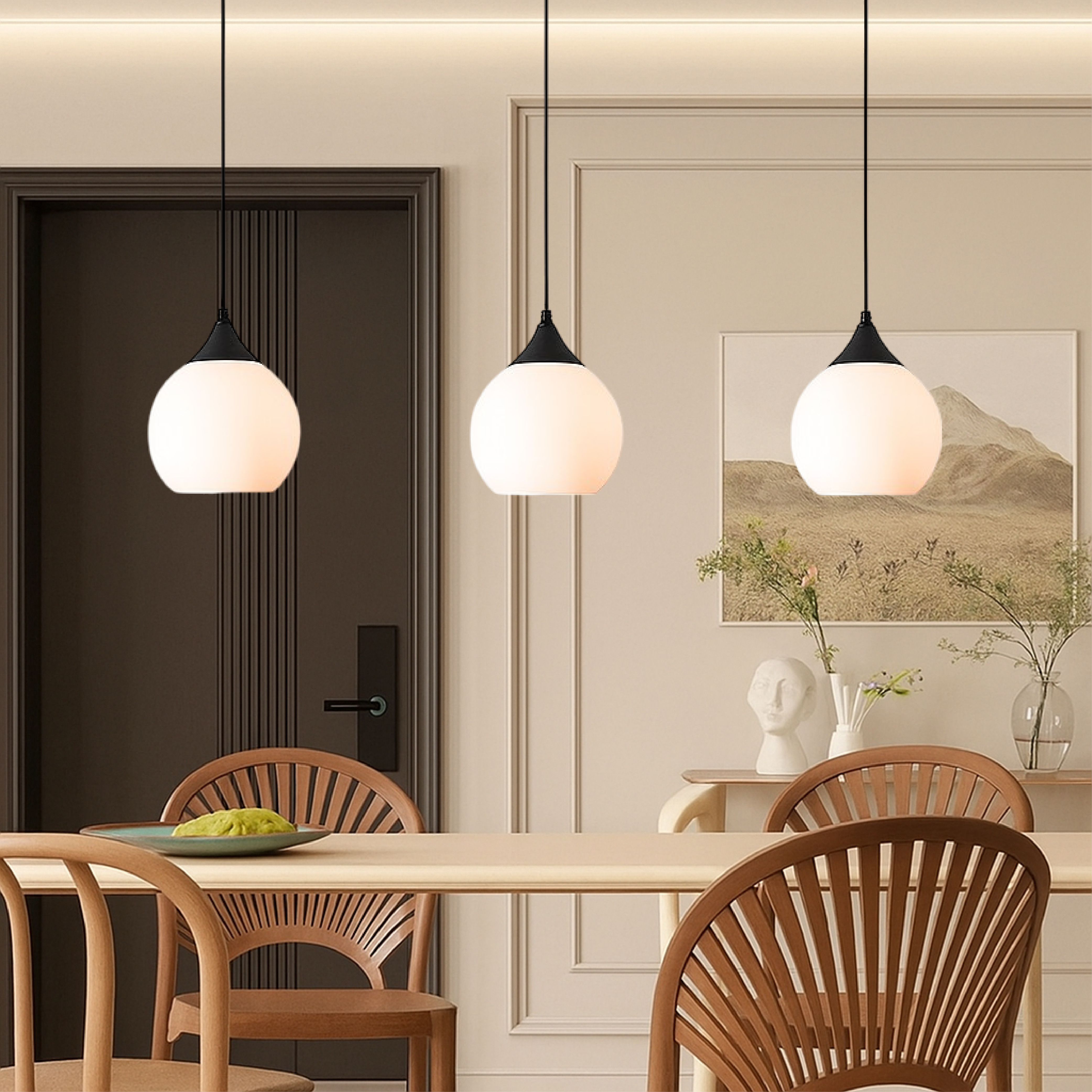 Lampa wisząca stołowa z 3 głowicami Gade