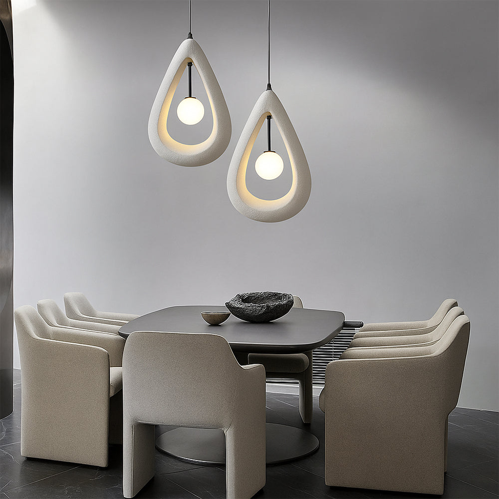 Owalna lampa wisząca Japandi