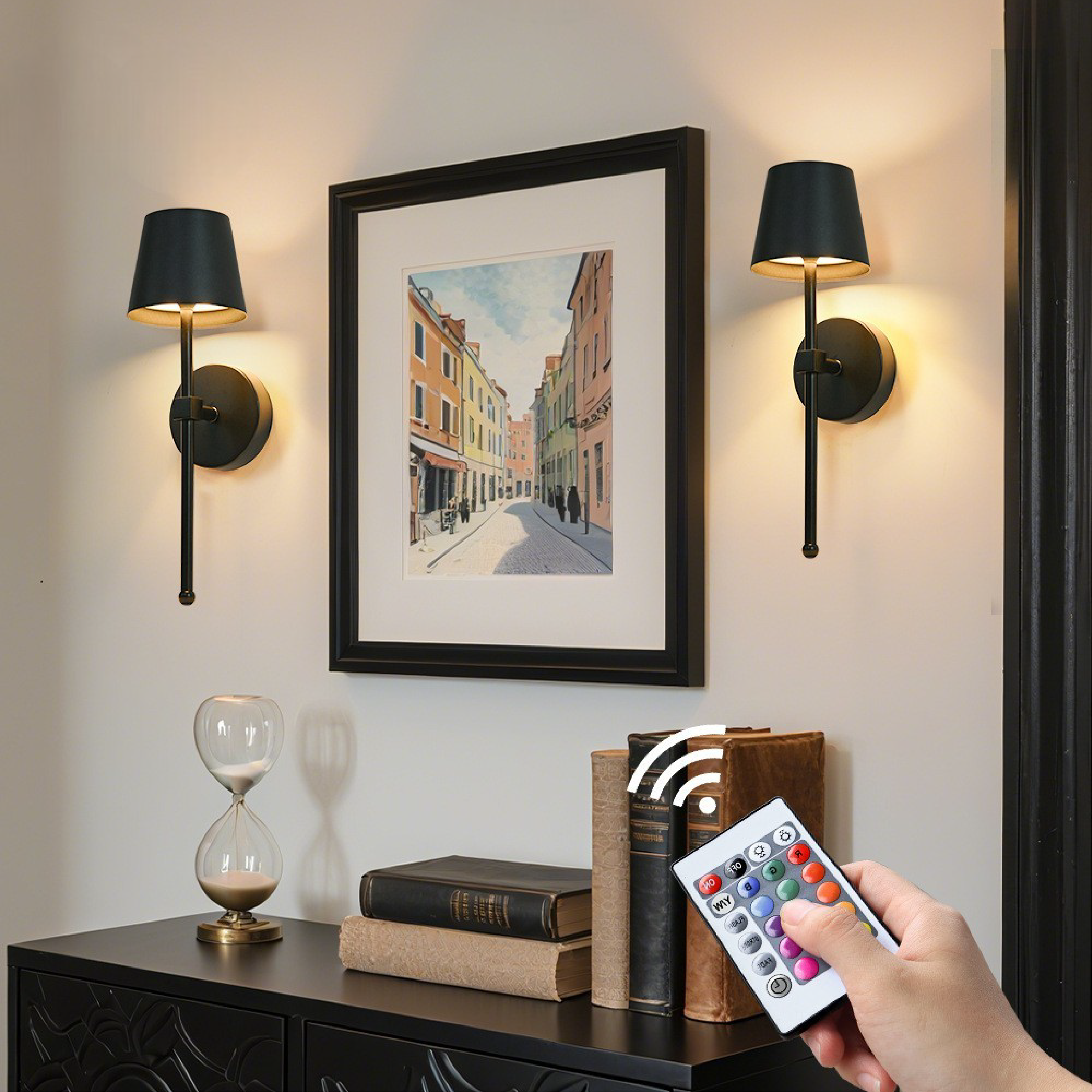 Bezprzewodowa lampa ścienna z możliwością ładowania