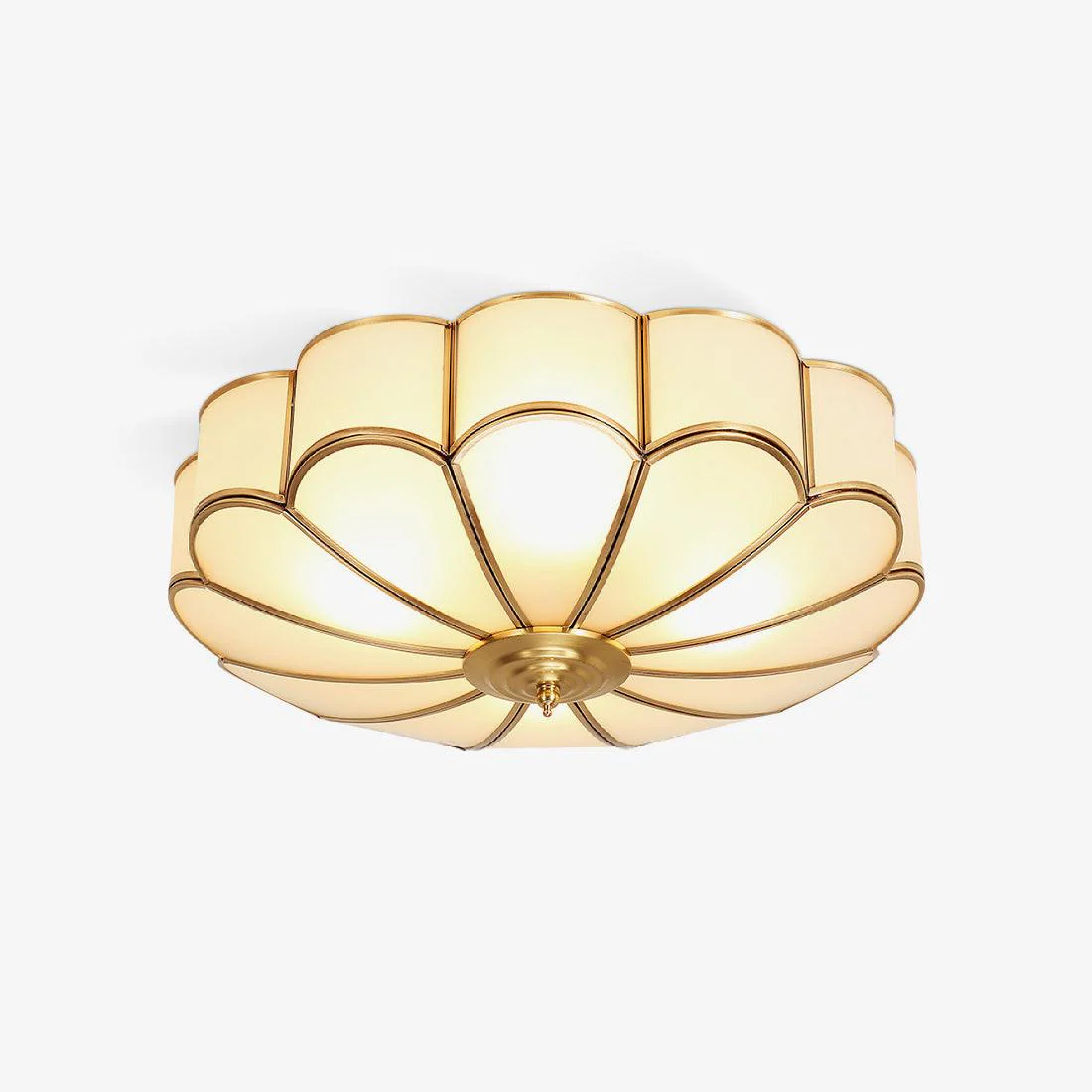 Szklana lampa sufitowa w kształcie kwiatu