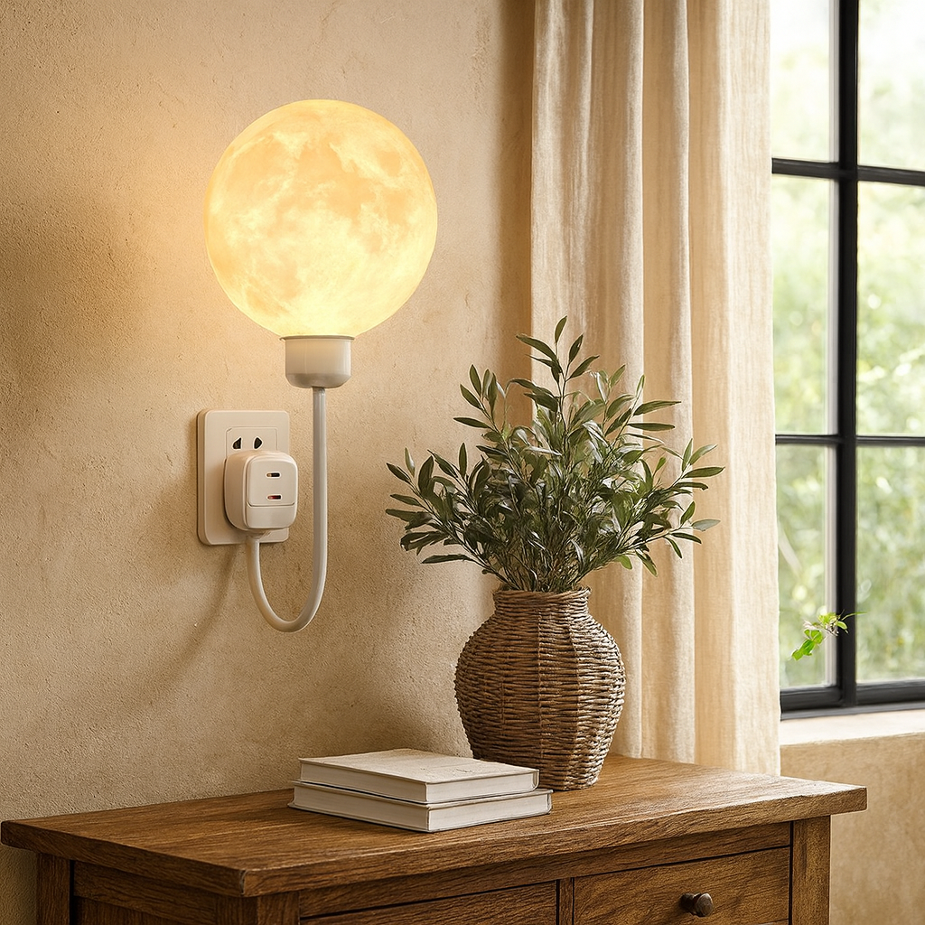 Wtykowa lampa ścienna Moon