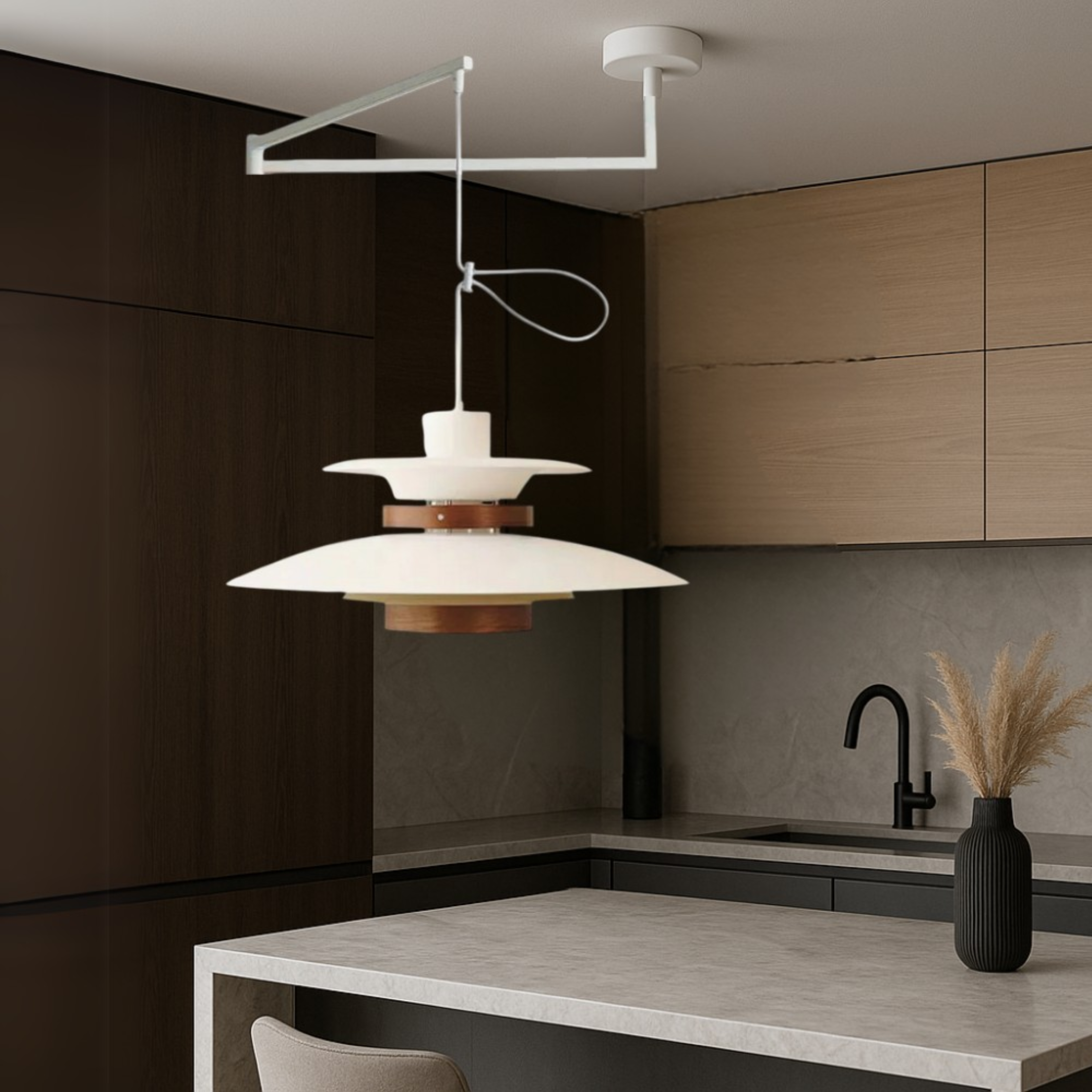 Lampa wisząca z wahliwym ramieniem Merado