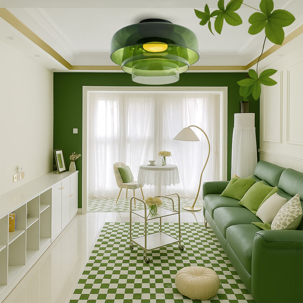 Warstwowa lampa wisząca ze szkła Nordic Bauhaus