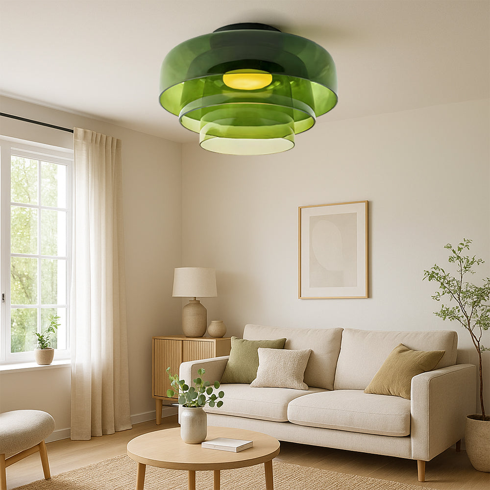 Warstwowa lampa wisząca ze szkła Nordic Bauhaus