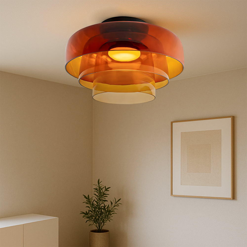 Warstwowa lampa wisząca ze szkła Nordic Bauhaus