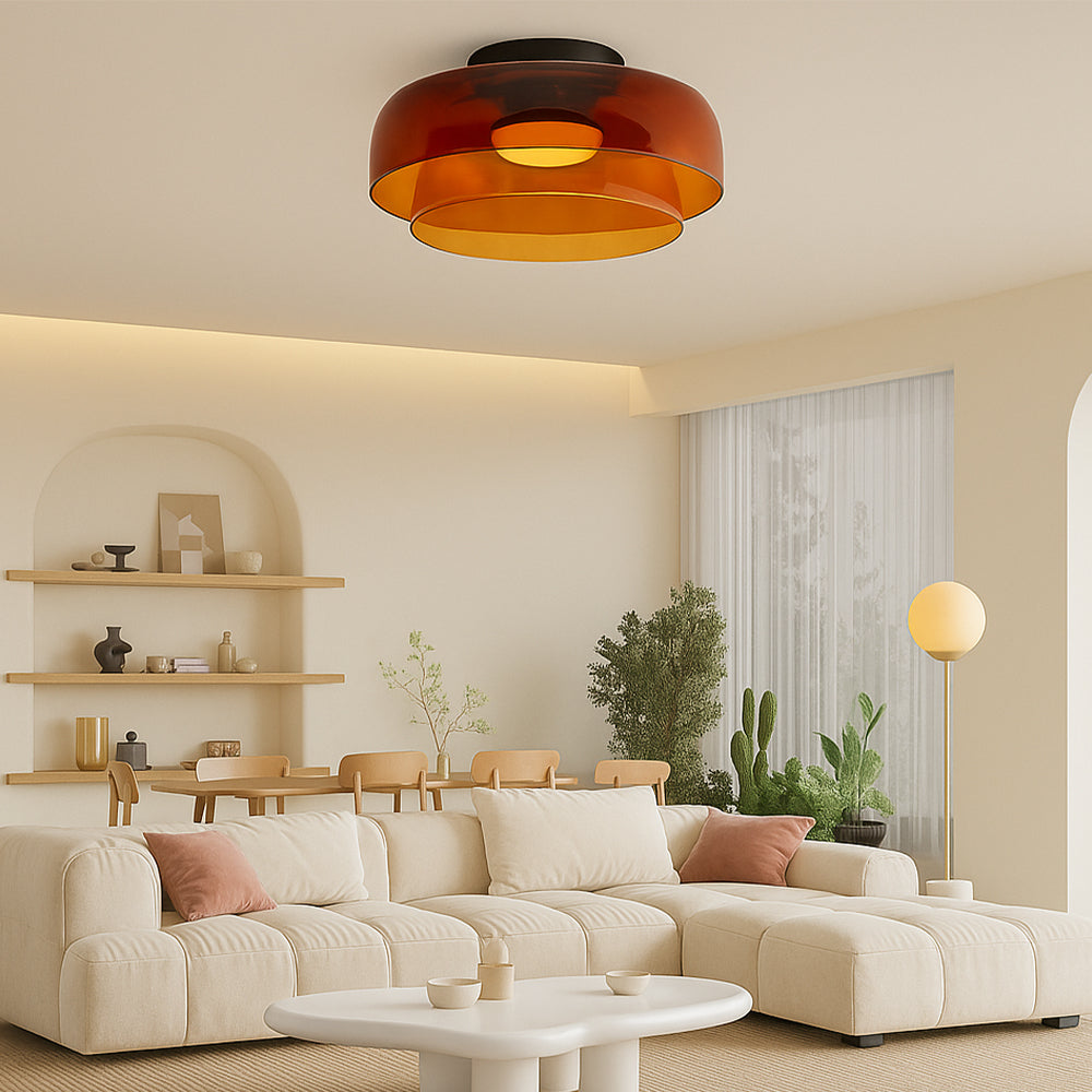 Warstwowa lampa wisząca ze szkła Nordic Bauhaus