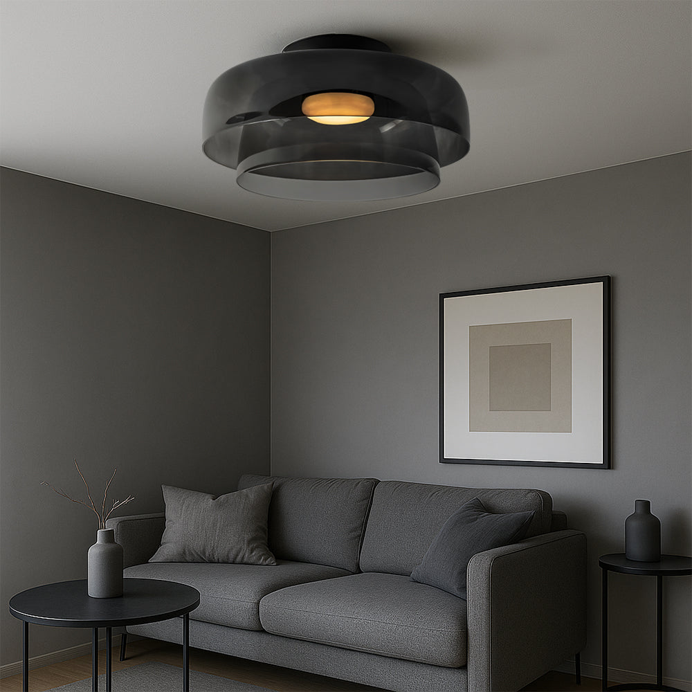Warstwowa lampa wisząca ze szkła Nordic Bauhaus