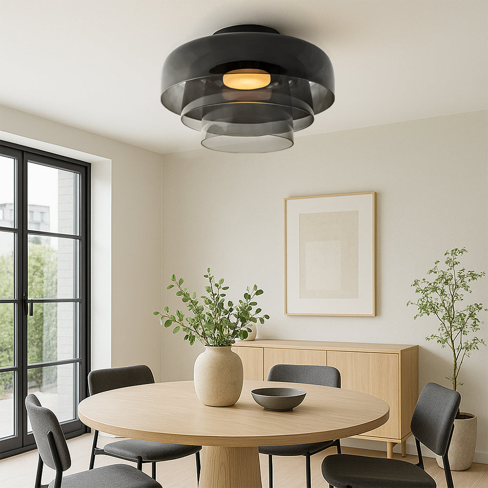 Warstwowa lampa wisząca ze szkła Nordic Bauhaus