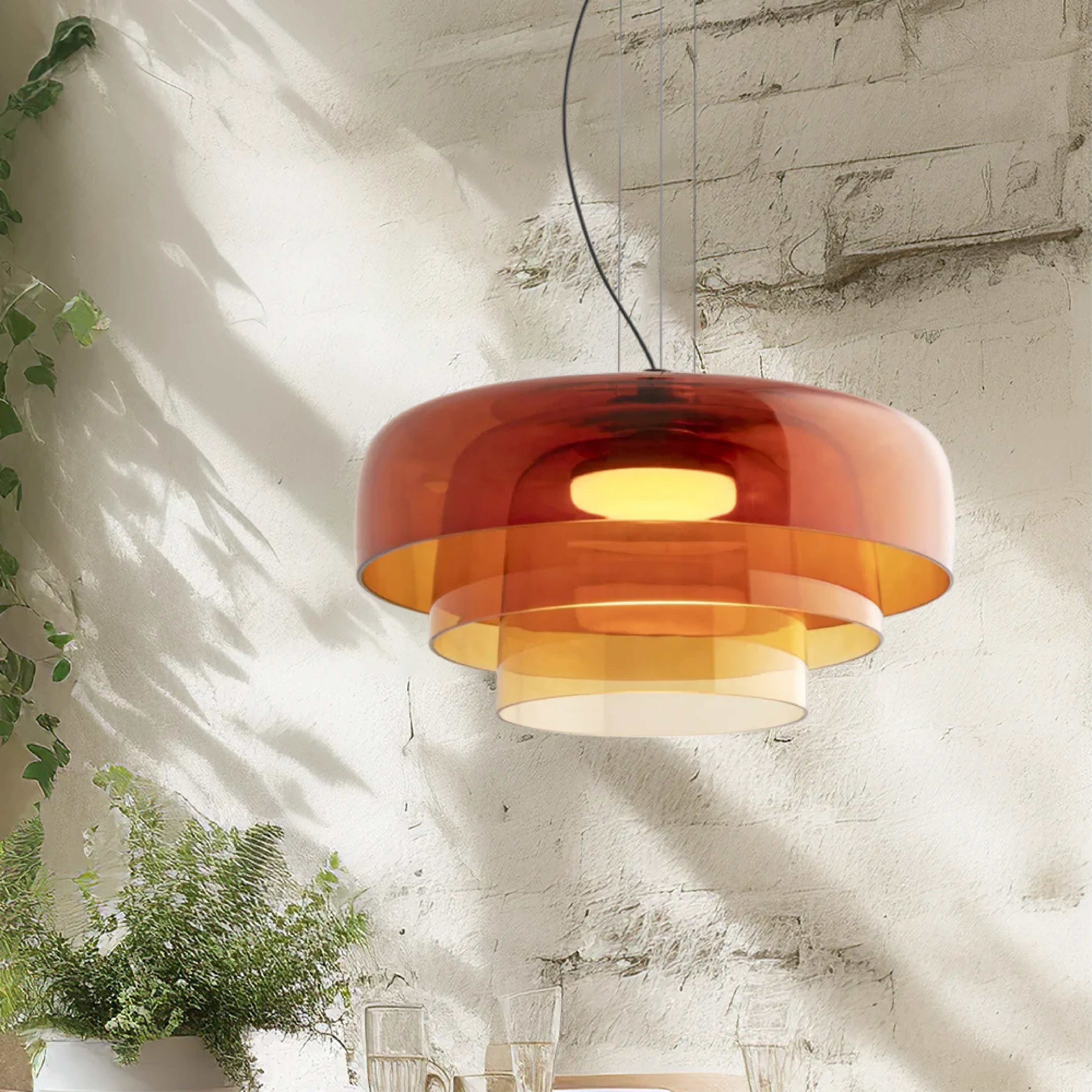 Szklana lampa wisząca