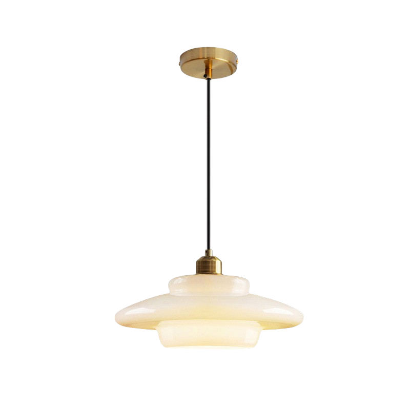 Lampa wisząca z mlecznobiałego szkła