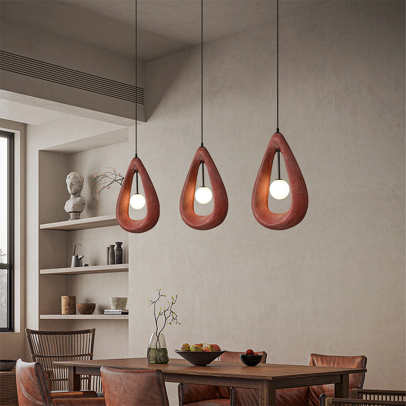 Owalna lampa wisząca Japandi
