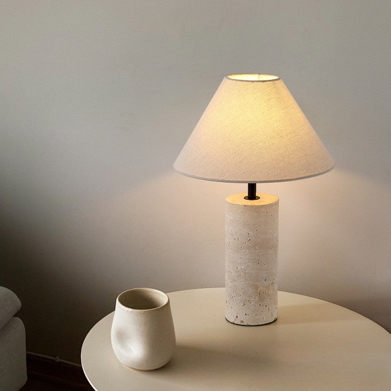Lampa stołowa Lorie Marble + Linen