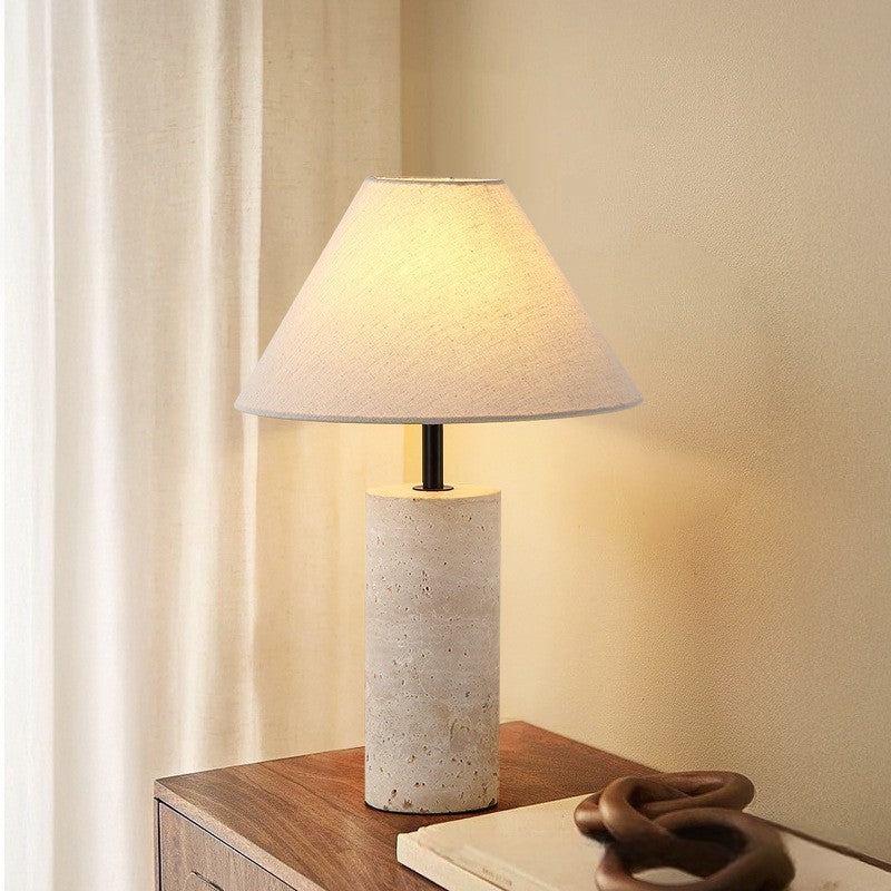 Lampa stołowa Lorie Marble + Linen