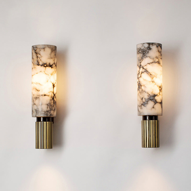 Miedziana kamienna lampa ścienna