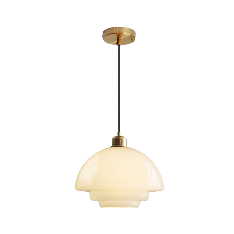 Lampa wisząca z mlecznobiałego szkła