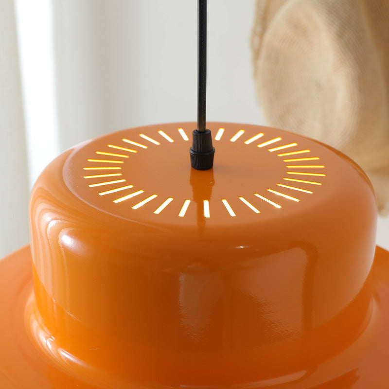Włoska pomarańczowa lampa wisząca Bauhaus