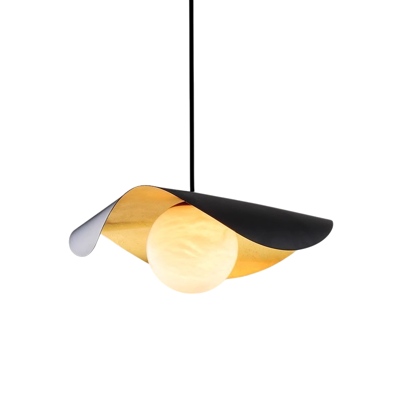 Hiszpańska lampa wisząca z marmurową kulą