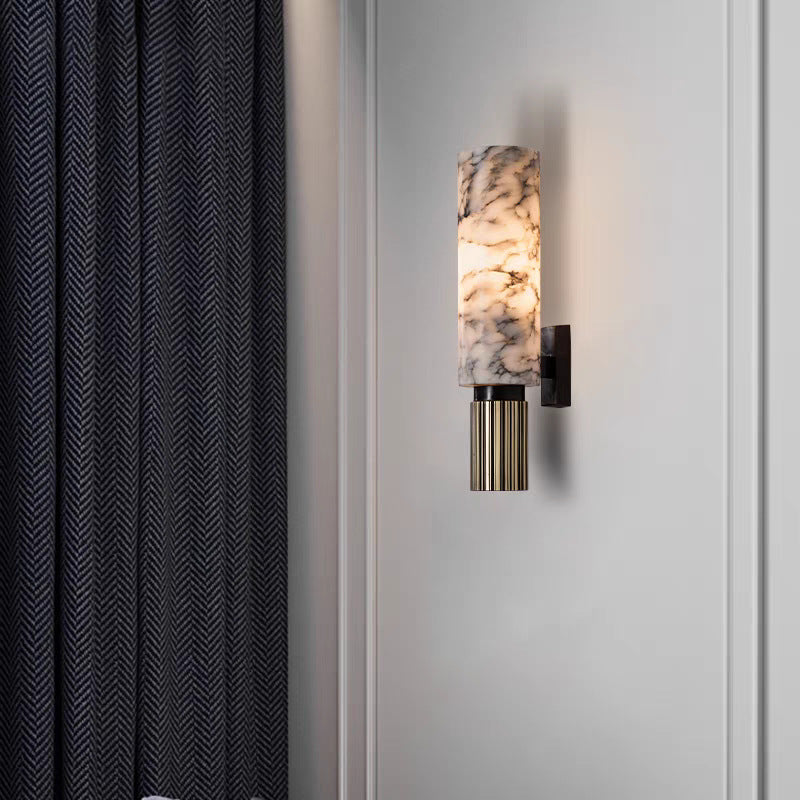 Miedziana kamienna lampa ścienna