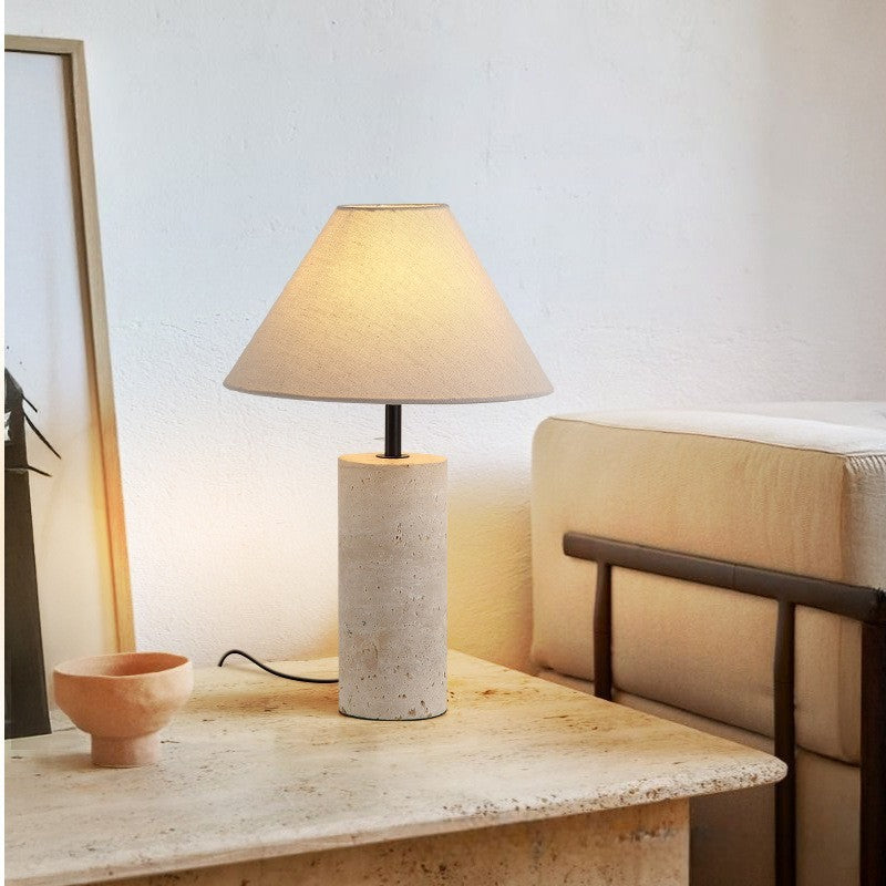 Lampa stołowa Lorie Marble + Linen