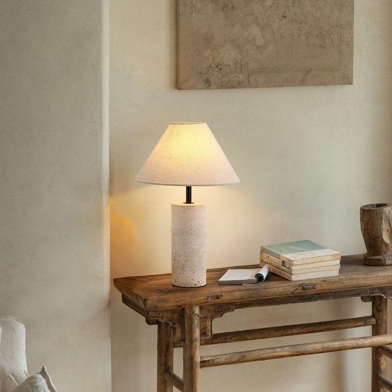 Lampa stołowa Lorie Marble + Linen