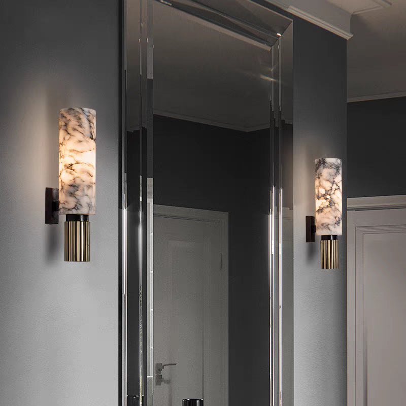 Miedziana kamienna lampa ścienna