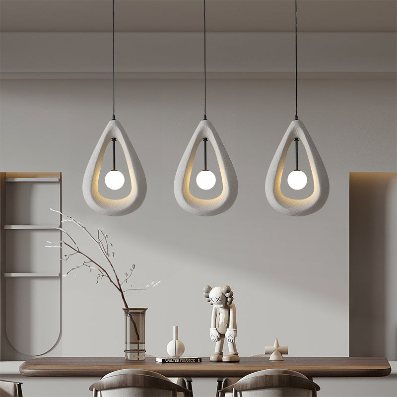 Owalna lampa wisząca Japandi