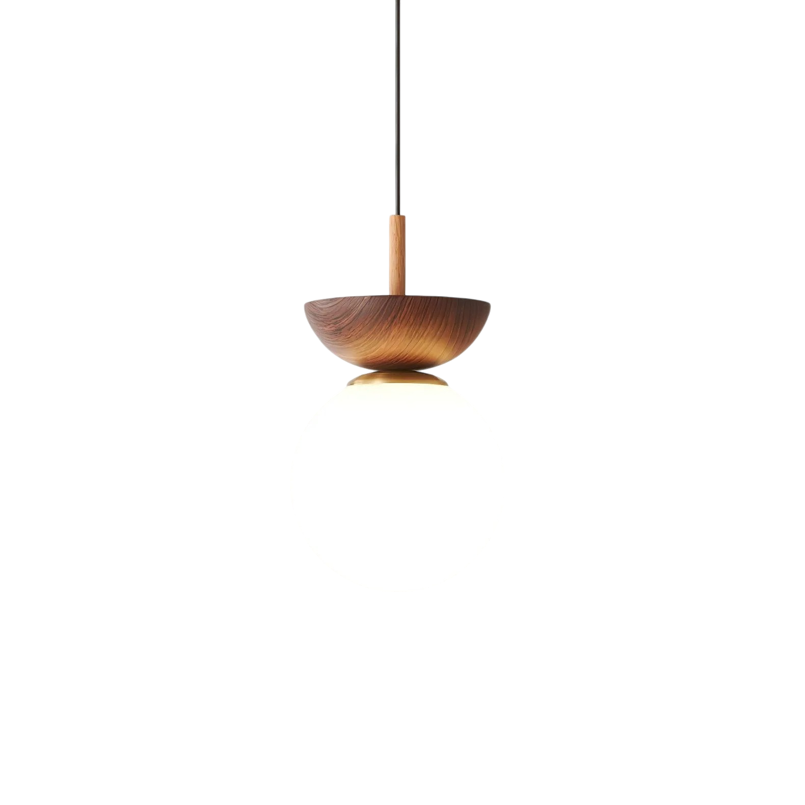Drewniana lampa wisząca Japandi