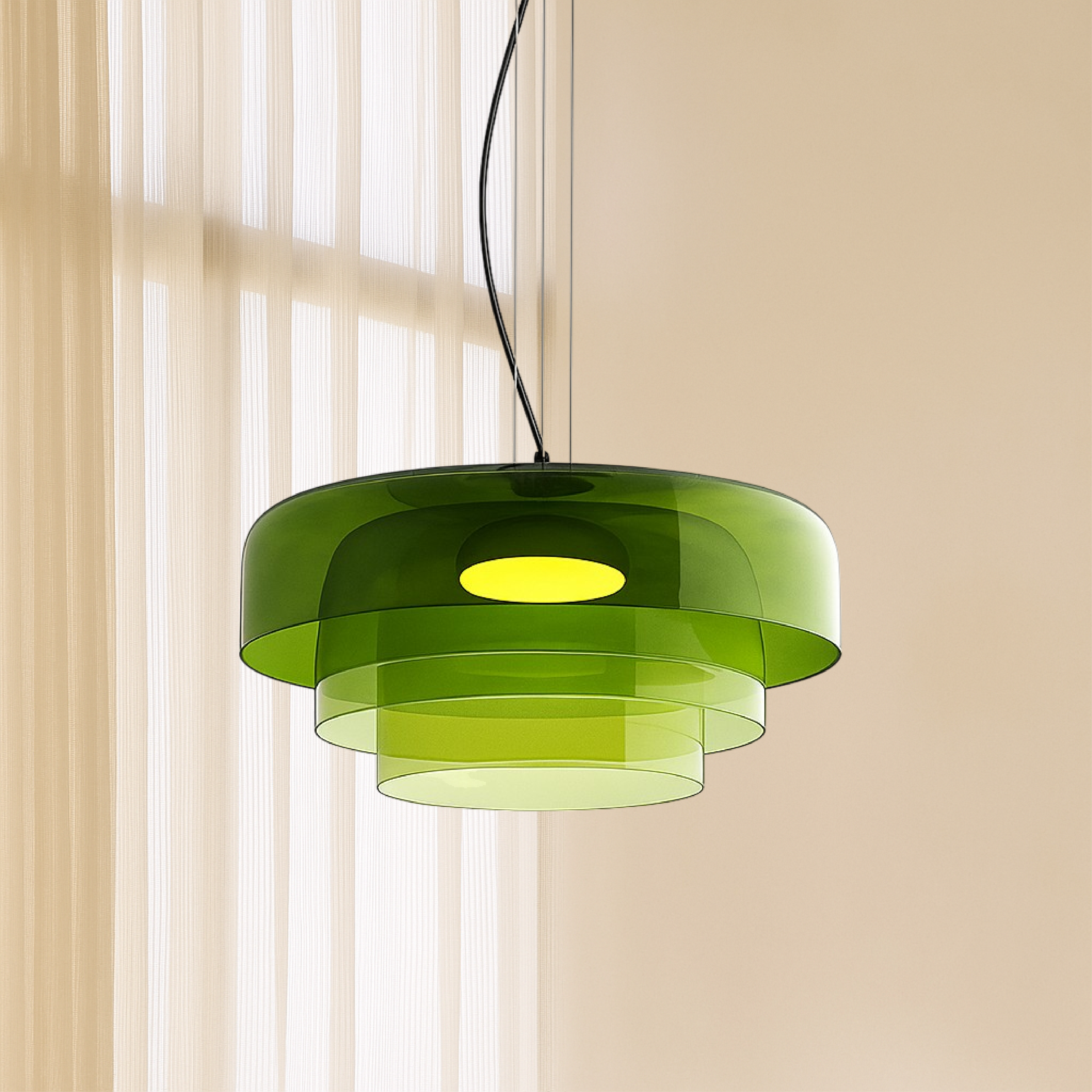 Szklana lampa wisząca