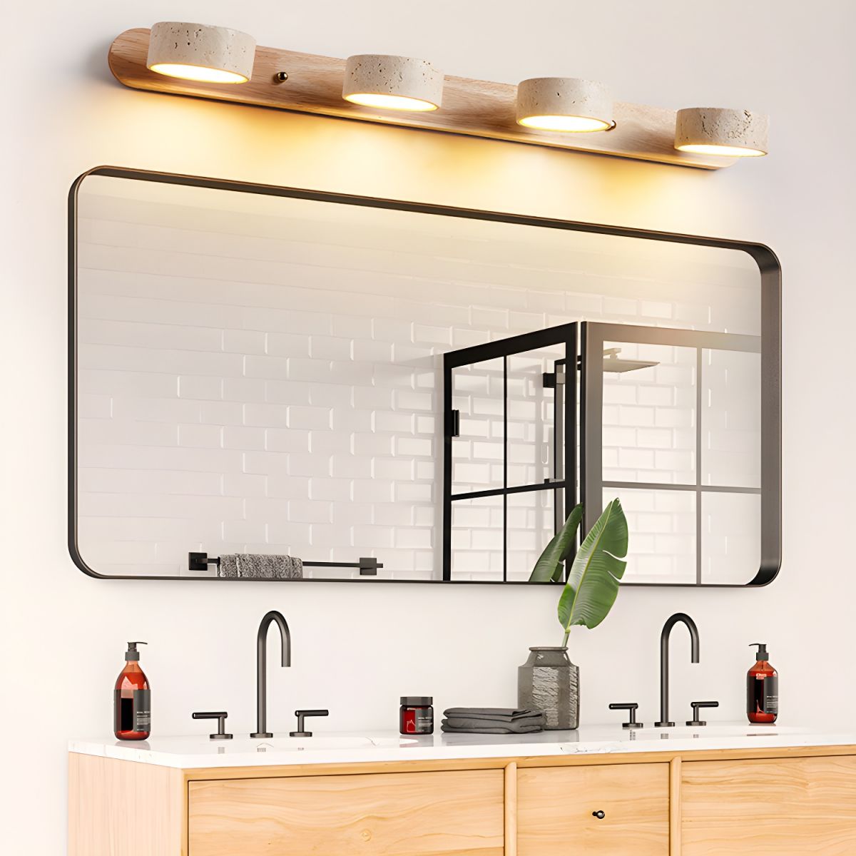 Lampa ścienna trawertyn