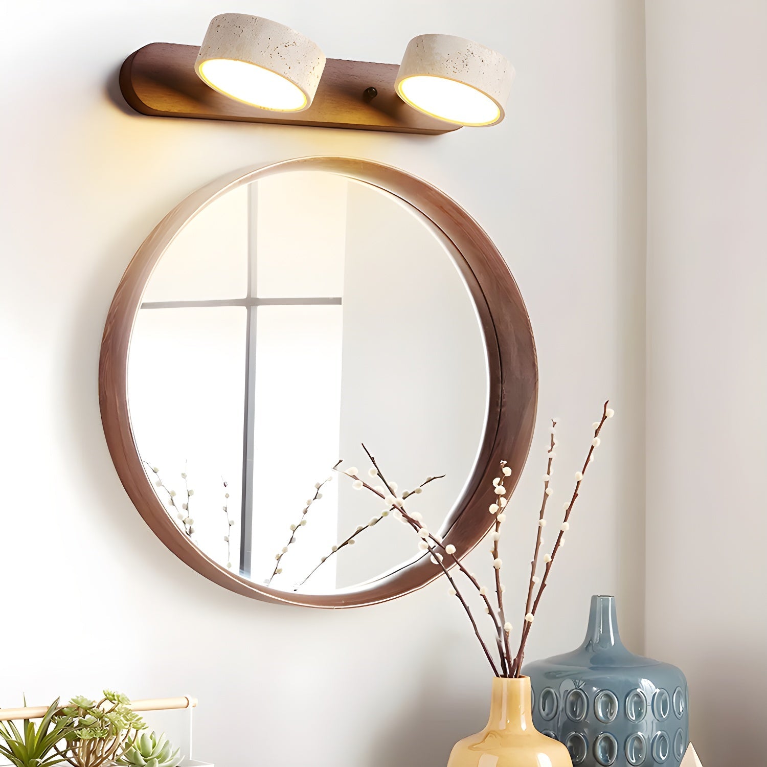 Lampa ścienna trawertyn